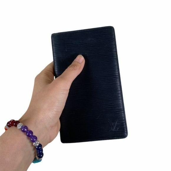 Authentic Louis Vuitton Wallet Long Porte Shekel Cult Credit Black Leather LV Vi - Picture 11 of 12